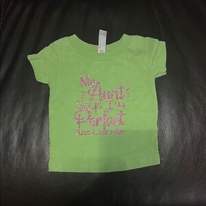 Rabbit Skins Lime Green Tee with Pink Glitter Print